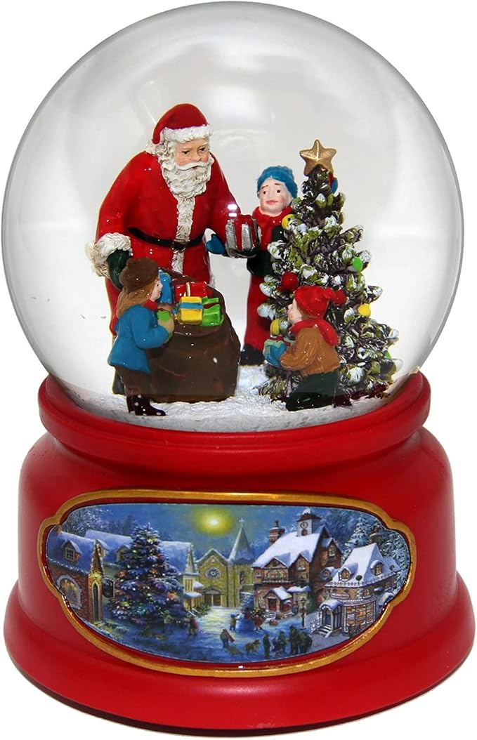 The San Francisco Music Box Company Santa w/ Kids Snow Globe