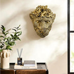 GUSFREUD Gold Animal Heads Sculptures Wall Art - Resin Faux Leopard for Home Wall Decor, Leopard Wall Hanging Decoration for Living Room, Bedroom & Kitchen, Unique Gift Idea