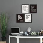 DSHFG Motivational Office Wall Art Decor Prints Set of 4, Black Motivational Wall Decor Retro Posters Prints for Office Home Decor, 8x10 Unframed