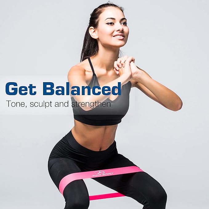 ProBody Pilates Loop Resistance Bands for Working Out, Set of 5 Exercise Bands Resistance, Workout Bands Resistance for Exercise, Small Physical Therapy Bands, 12" x 2"