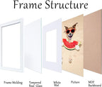 12x16 Picture Frame White - Real Glass,Wooden 12 by 16 Collage Gallery Frames, Display Pictures 8.5x11 with Mat or 12x16 Without Mat for Table Top and Wall Mounting Home Gifts