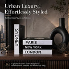 PROBENEX Urban Large 4 PCS Faux Decorative Books | Not Real Books, Cardboard Foldable Display Props | NYC London Paris Sydney City Theme Book Set | Modern Minimalist Coffee Table Decor