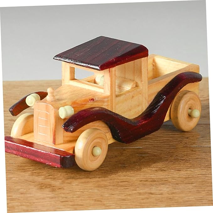LIFKOME 1pc Vintage Wooden Car Model Decor Retro Wood Car Ornament for Home Desktop Chic Craft for Collectors and Unique Idea for Office and Bedroom Decor