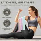Resistance Bands for Working Out, Exercise Bands, Resistance Band for Physical Therapy, Stretch Bands for Pilates, Rehab, Stretch, Strength Training and Yoga Starter Set