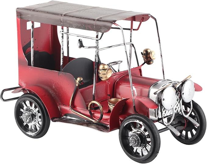 Vintage Classic Car Model Miniature, Old Vintage Car Ornament, Retro Tin Car Decor with Exquisite Workmanship, Unique Desktop Display for Home Office Cafe Bar Wedding Party Decor