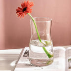 Elsjoy 4 Pack 7 Inch Clear Glass Vases for Centerpieces, Modern Tapered Flower Vase Set for Home Decor, Wedding, Housewarming Gift