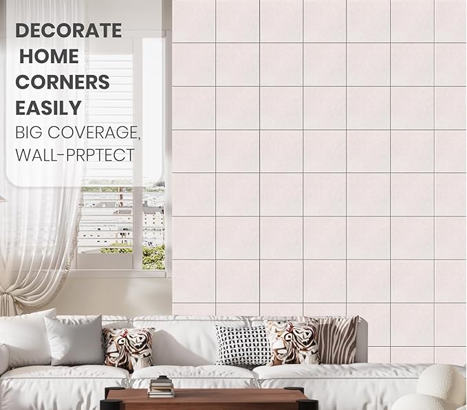 Large Cork Board Alternative 36" X 24" Bulletin Board - 6 Pack Removable Felt Wall Tiles with 20 pushpins, Large Cork Boards for Walls Cork Board for Office Pin Board Tack Board - Oatmeal
