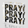 Black Gold Desk Decorations for Office, Ideal Christian Gifts for Women - Pray On It,Pray Over It - Bible Verse Desk Art, Inspirational Decor, Dorm Room Decor for Women, 4 x 4 inches(Black Gold)