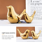 Notakia Small Birds Statues Home Decor Modern Style Decorative Ornaments for Living Room, Bedroom, Office Desktop, Cabinets (4Pcs Gold Birds)