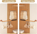 Pull Out Belt Rack for Closet, Sliding Hooks Hanger Rack for Bras Ties Tank Top Scarf Jewelry, Space Saving Organizr for Wardrobe Cabinet, Left Side 8 Hooks Rail, 2 Pcs