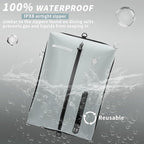 Vacuum Bag for Travel, Professional IPX8 Waterproof Reusable Vacuum Compression Bags for Travel Suitcases, Durable Space Saver Bag(2 PACK,With Pump)