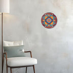 Decorative Plates for Display 10" Colorful Mediterranean Tile Floral Mandala Design Ceramic Ornament with Display Stand and Hook Up for Wall Decor Hanging Festival Wedding Gift