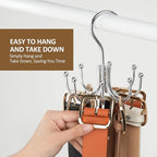 ZEDODIER Belt Hanger, 2 Pack Belt Rack Closet Accessories Organizer, Maximum 24 Storage Capacity, Hanging Holder Storage Hook for Belt, Bra, Tank Top, Tie, Scarf, Purse