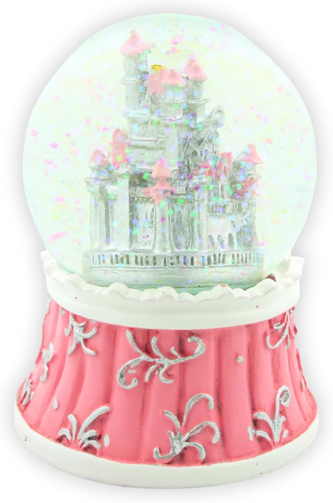 Castle Snowglobe, Globe Decoration with Glitter, Home Decor and Florida Souvenir, 2.5 by 2.5 Inches