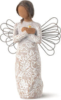 Willow Tree Remembrance (Darker Skin) Angel, Memories, Hold Each Safely in Your Heart, Carved with Symbols to Remind us of Loved Ones, Gift of Support and Sympathy, Sculpted Hand-Painted Figure