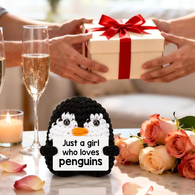 Belatelove Penguin Gifts for Penguin Lovers Friendship Birthday Gifts for Women Girl Gift, Funny Handmade Crochet for Daughter Granddaughter, I Love You Present for Girl Small Easter Decor