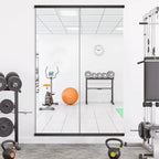 TRAHOME Home Gym Mirror for Wall,70x24x2PCS Full Length,Glass Frameless Body Large Mirror for Home Gym,Workout,Bedroom,Garage(Black)
