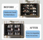 Shoe Slot Organizer,12 Pack Shoe Stacking Organizer for Sneakers Heels and Flat