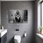 Funny Bathroom Wall Decor for Room Aesthetics - 90s Movie Posters Black and White Wall Art, Toilet Humour Amusing Cool Wall Art Funny Bathroom Signs 16x24 in