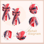 Large Patriotic Wreath Bows for Front Door, Memorial Day Red Blue White Stars and Stripes Bows for Wreath