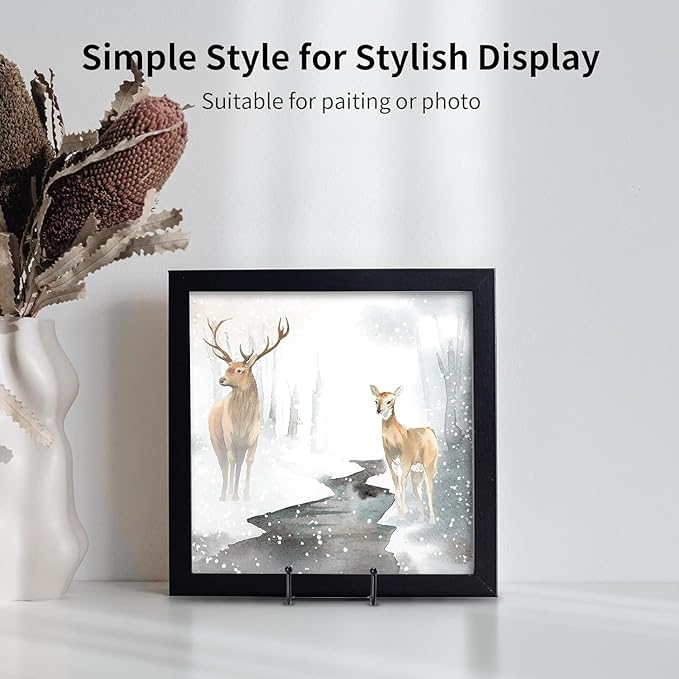 Kruodop 8 Inch Plate Stands for Display, 5 Pack Plate Holder Display Stand, Black Metal Frame Easel Holder Stand for Pictures,Book, Photo, Decorative Plate, Black