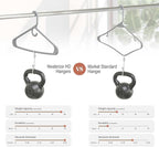NEATERIZE Thick Heavy Duty Hangers - Grey Plastic Clothes Hangers 12 Pack - Great for Coat Hanger, Jackets Jeans & Suit Hanger for Closet - New Apartment Essentials Percheros Ganchos para Colgar Ropa