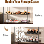 Neprock Shoe Slots Organizer,Shoe Storage Organizer Shoe Rack for Closet Organization,Shoe Slots Organizer De Zapatos Shoe Hoder Space Saver for Entryway(12 Pack)(Black)