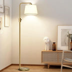 Nintiue Dimmable Floor Lamp, 1000 LM LED Edison Bulb Included, Arc Floor Lamps for Living Room Modern Standing Lamp Tall Lamps for Living Room Bedroom-Brass