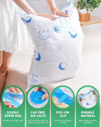 Travel Compression Bags, 25 Pack Vacuum Storage Bags with 1500mAh Rechargeable Battery, Vacuum Seal Bag for Space Saving Clothes, Blanket, Duvets, Pillows, Comforters, Travel Essentials, Luggage