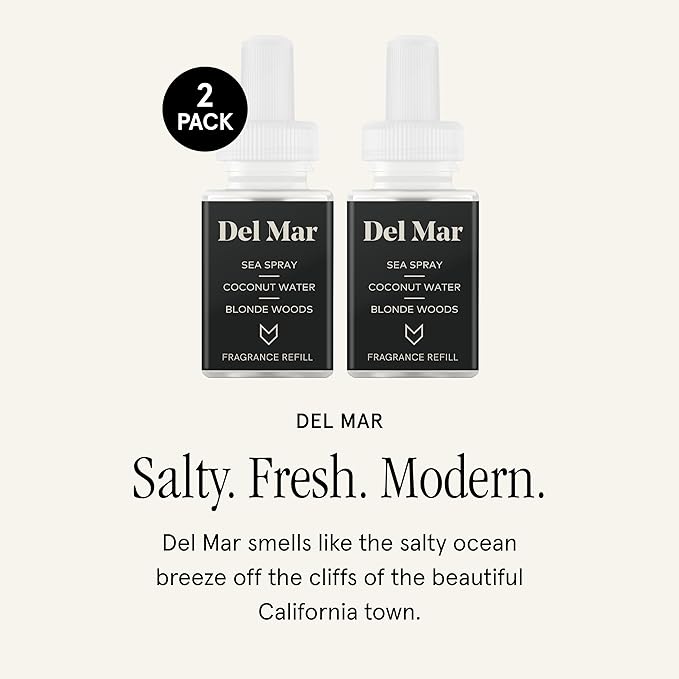 Pura & GUY FOX Home Scent Refill - Smart Home Air Diffuser - Long-Lasting Luxury Fragrance per Refill - Household & Apartment Essential - Clean Diffuser Fragrance - 2 Pack, Del Mar