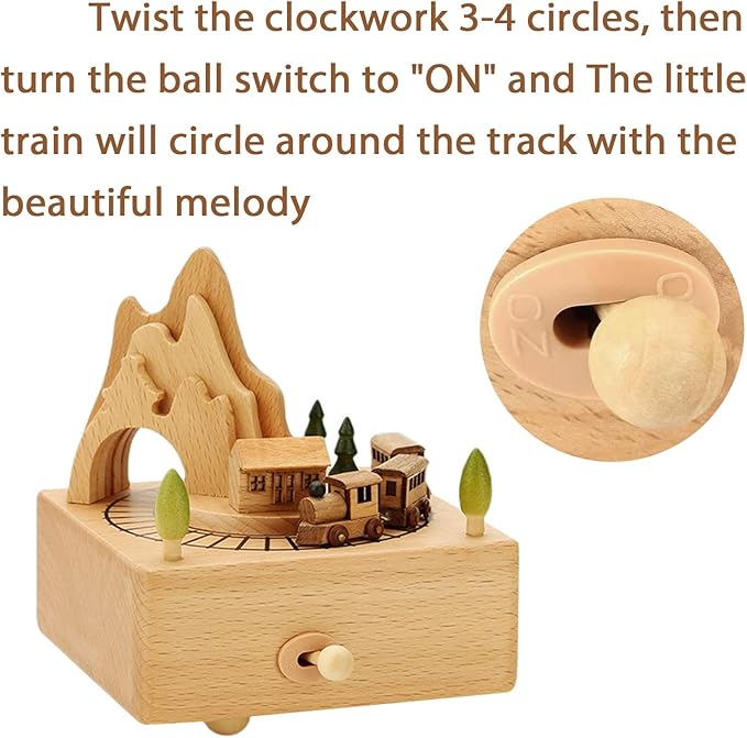 ROSIKING Classical Music Box Revolve Musical Boxes Christmas Birthday Valentine's Day Gifts for Lover, Boyfriend, Girlfriend, Husband, Wife Plays Here Comes The Sun