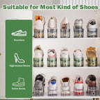 Adjustable Slot Organizer for Pairs of Shoes, Space Saver, Double Deck Riser Rack, Closet Organizer (Clear, 20 Pack)