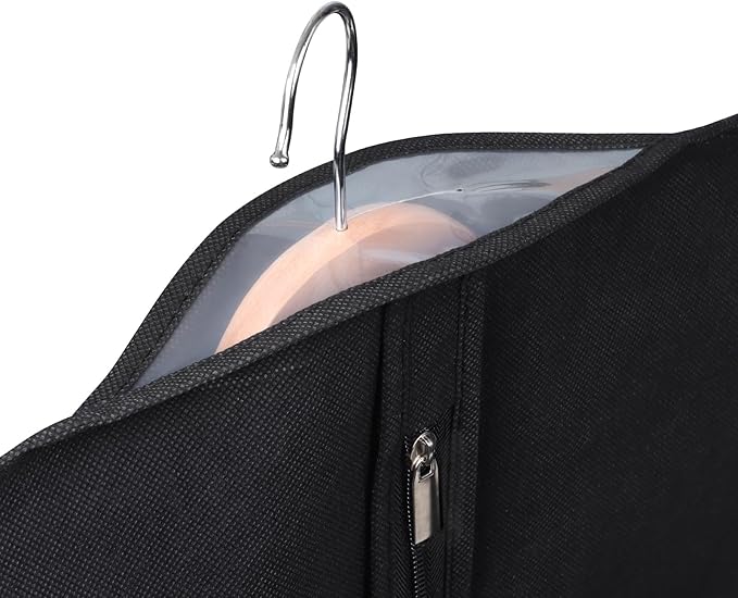 Univivi Garment Bags Suit Covers for Storage, 40-inch Hanging Clothing Bags with Clear Window and ID Card Holder for Suits, Jackets, Skirts (5 Pack)