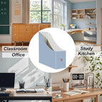 Limitliho 12 Pack Cardboard Magazine Holder for Desk, Book Bins for Classroom Library,Office,Home, 10.6" H x 10.2" L x 3.5" W in Magazine File Holder (Fresh color)