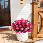 Fake Artificial Flowers for Outdoors 6 PCS Azalea Bouquet Silk Flowers for Outside UV Resistant Faux Flowers Plants for Outdoor Planters Realistic Spring Home Front Door Patio Garden Porch Decor