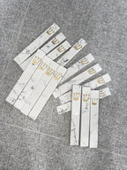 A&S Mezuzot Quartz Mezuzah Case with Engraved Shin Design Easy Peel and Stick Judaica Door Mezuza (White/Grey + GOLD, 6 Inches)