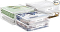 Kikerike Plastic Storage Bags with Easy-Glide Zipper, Pack of 6, Durable Clear Vinyl Zippered Storage Bags for Clothes Sweaters Comforters Blankets Sheets Bedding (10.5 x 10.5 x 2.5 Inch)