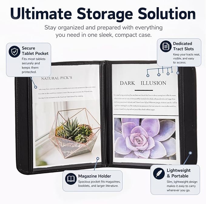 party greeting Magazine and Tract Holder for Jehovah Witness Ministry Supplies for Jehovahs Witnesses Accessories Pioneer Best Life Ever Gifts Ideas Convention(Black)