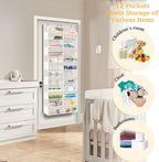 Ofiray-home Over the Door Organizer 6 Tiers, Extra Large Behind Door Storage of 12 Compartments,80 lbs Weight Capacity Hanging Storage Organizer with Clear Window Kids Toys, Shoes, Diapers,Beige