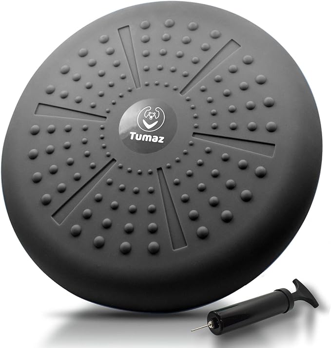 Tumaz Wobble Cushion - Wiggle Seat to Improve Sitting Posture & Stay Focused for Sensory Kids, Balance Disc to Core Strength & Flexible Seating [Extra Thick Balance Board, Pump Included Wobble Board]