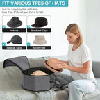 SLEEPING LAMB Hat Box for Travel and Storage, Collapsible Cap Case for Mens Fedora Organizer, Hat Storage Box for Men and Women for Closet, Cap Carrier with Handles, Grey