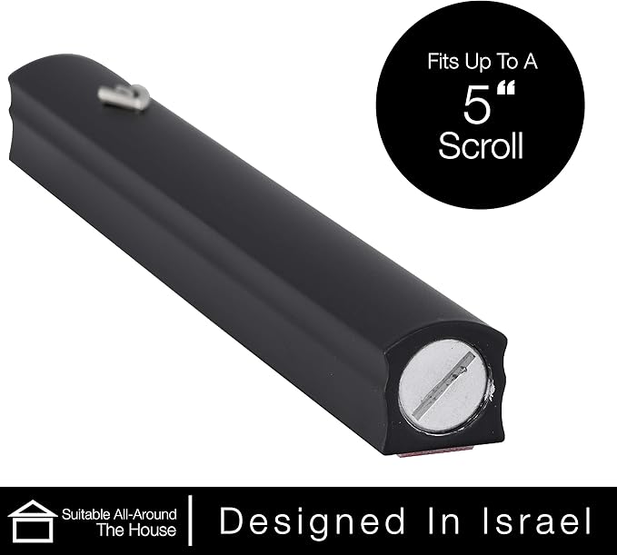 A&S Mezuzot Alumium Mezuzah Case in Silver Shin Design Weatherproof Door Mezuza Judaica Art for Home Blessing (Black, 6 Inches)
