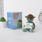 Valentines for Dad Birthday Gift, Handmade Crochet Mini Turtle, Emotional Support Animal Gift from Daughter Son, Funny Sea Turtle Desk Decor, Unique Retirement for Dad (3.74" X 2.56")