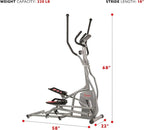 Sunny Health & Fitness Magnetic Elliptical Machine with Adjustable Resistance, Fully Body Workout for Home with Pulse Sensor Monitor, Long Stride Low-Impact Workout with SunnyFit App Access