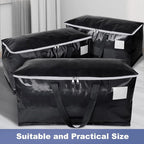 StorageRight Heavy Duty Moving Boxes-Moving Bags with Zipper, Reinforced Handles and Tag Pocket-Collapsible Moving Supplies-Totes for Storage Great for moving, Storage and Travel 93L(Black-4 Pack)