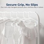 SereneLife 30 Pack Plastic Hangers, Non-Slip, Space-Saving Closet Organizers, Durable and Strong for Shirts, Sweaters, Hoodies, Kids Clothes & Dresses, Ultra-Thin, Lightweight