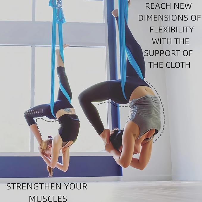 F.Life Aerial Silk Yoga Hammock & Swing for yoga Inversion,Strength training,starter hardware kit