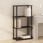 Furinno Turn-N-Tube Book Shelf, 4-Tier Bookshelf, Bookcase with Multipurpose Compact Display Rack, 11.6 x 23.6 x 43.2, for Living Room, Bedroom, Home Office, Dark Walnut