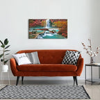 Tropical Forest Wall Art Nature Mountain Pictures Wall Decor for Living Room Bedroom Waterfall Landscape Canvas Prints Posters Tree Fall Scenery Paintings Modern Autumn Artwork Home Decorations 24x48”
