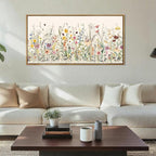 Large Floral Wall Art Framed Colorful Wildflower Wall Paintings Flower Artwork Floral Art Prints Wildflower Pictures Flowers Wall Decor for Living Room Bedroom Office Farmhouse 20x40 Inches Gift